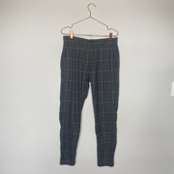 Zara Womens Pants Trousers Size 30 Gray Wool Academia Work Career Plaid Office - Picture 1 of 5